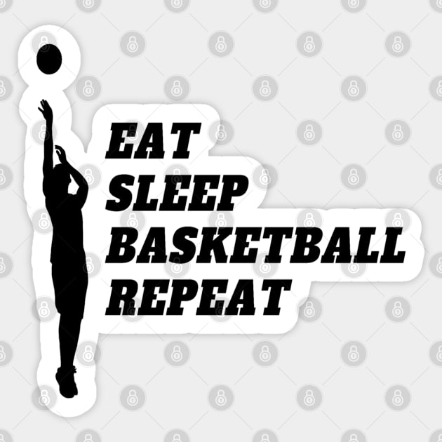 Eat Sleep Basketball Repeat Sticker by Obeyesse